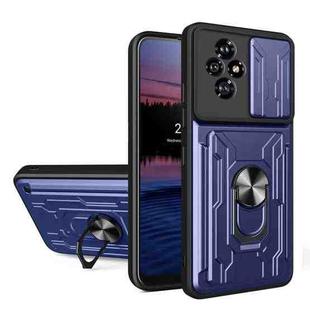 For Honor 200 Sliding Camshield TPU+PC Phone Case with Card Slot(Blue)