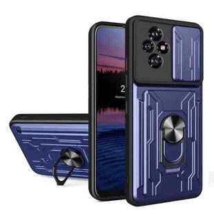 For Honor 200 5G Sliding Camshield TPU+PC Phone Case with Card Slot(Blue)