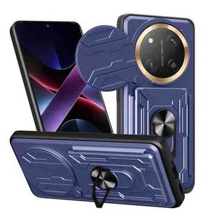 For Honor X60 Pro / X9c Sliding Camshield TPU+PC Phone Case with Card Slot(Blue)