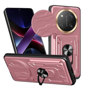 For Honor X60 Pro / X9c Sliding Camshield TPU+PC Phone Case with Card Slot(Rose Gold)