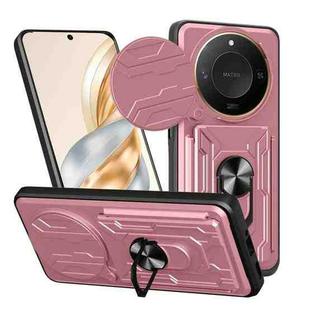 For Honor X9c Smart Sliding Camshield TPU+PC Phone Case with Card Slot(Rose Gold)