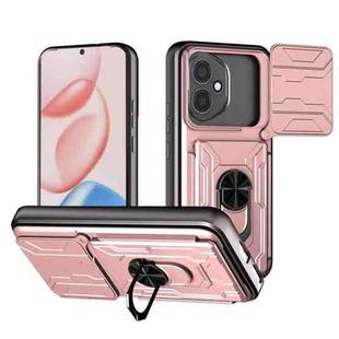 For Honor 400 Global 156.5mm Sliding Camshield TPU+PC Phone Case with Card Slot(Rose Gold)