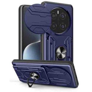 For Honor Magic7 Pro Sliding Camshield TPU+PC Phone Case with Card Slot(Blue)