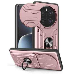 For Honor Magic7 Pro Sliding Camshield TPU+PC Phone Case with Card Slot(Rose Gold)
