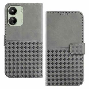 For Xiaomi Redmi 13C 4G Woven Embossed RFID Blocking Leather Phone Case(Grey)