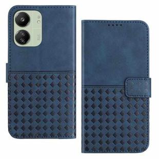 For Xiaomi Redmi 13C 4G Woven Embossed RFID Blocking Leather Phone Case(Blue)