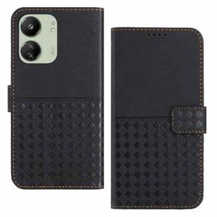 For Xiaomi Redmi 13C 4G Woven Embossed RFID Blocking Leather Phone Case(Black)