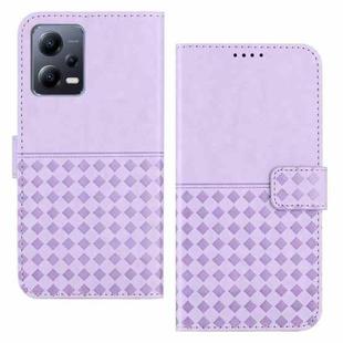 For Xiaomi Redmi Note 12 5G Woven Embossed RFID Blocking Leather Phone Case(Purple)