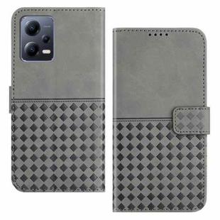 For Xiaomi Redmi Note 12 Pro+ Woven Embossed RFID Blocking Leather Phone Case(Grey)