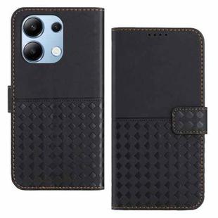 For Xiaomi Redmi Note 13 4G Woven Embossed RFID Blocking Leather Phone Case(Black)