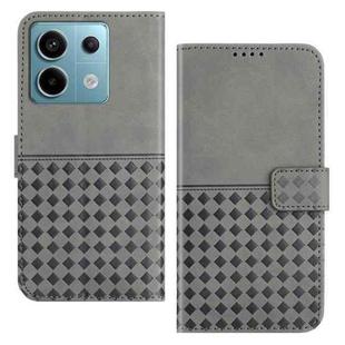 For Xiaomi Redmi Note 13 5G Woven Embossed RFID Blocking Leather Phone Case(Grey)