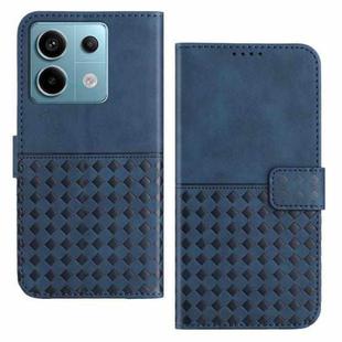 For Xiaomi Redmi Note 13 5G Woven Embossed RFID Blocking Leather Phone Case(Blue)