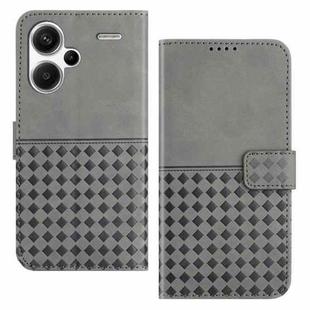 For Xiaomi Redmi Note 13 Pro+ Woven Embossed RFID Blocking Leather Phone Case(Grey)