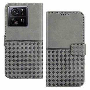 For Xiaomi 13T / 13T Pro Woven Embossed RFID Blocking Leather Phone Case(Grey)