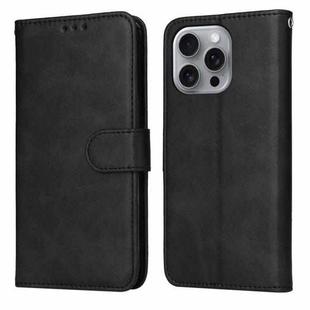 For iPhone 16 Pro Max Classic Calf Texture Flip Leather Phone Case(Black)