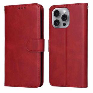 For iPhone 16 Pro Max Classic Calf Texture Flip Leather Phone Case(Red)