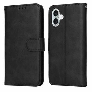 For iPhone 16 Plus Classic Calf Texture Flip Leather Phone Case(Black)