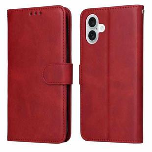 For iPhone 16 Plus Classic Calf Texture Flip Leather Phone Case(Red)