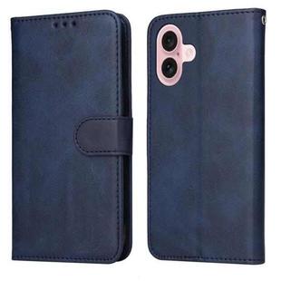 For iPhone 16 Classic Calf Texture Flip Leather Phone Case(Blue)