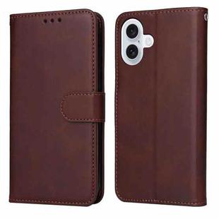 For iPhone 17 Classic Calf Texture Flip Leather Phone Case(Brown)