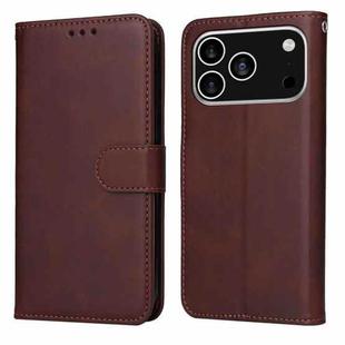 For iPhone 17 Pro Classic Calf Texture Flip Leather Phone Case(Brown)