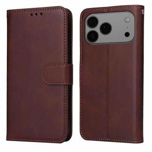 For iPhone 17 Pro Max Classic Calf Texture Flip Leather Phone Case(Brown)