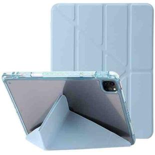 For iPad Pro 11 2024 Clear Acrylic Deformation Leather Tablet Case(Ice Blue)