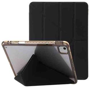 For iPad Air 13 2024 Clear Acrylic Deformation Leather Tablet Case(Black)