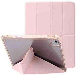 For iPad Air 13 2024 Clear Acrylic Deformation Leather Tablet Case(Pink)