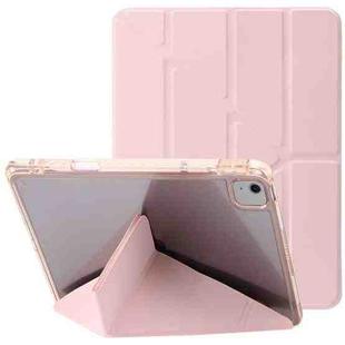 For iPad Air 11 2024 Clear Acrylic Deformation Leather Tablet Case(Pink)