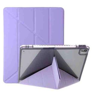 For iPad Air 11 2024 Clear Acrylic Deformation Leather Tablet Case(Purple)