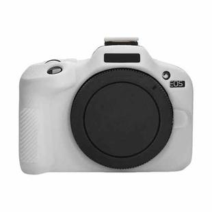 For Canon EOS R100 Litchi Texture Soft Silicone Protective Case(White)