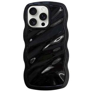 For iPhone 14 Pro Max Solid Color Waves PC Hybrid TPU Phone Case(Black)