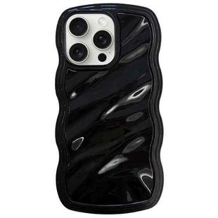 For iPhone 13 Pro Solid Color Waves PC Hybrid TPU Phone Case(Black)