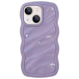 For iPhone 13 Solid Color Waves PC Hybrid TPU Phone Case(Purple)
