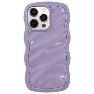 For iPhone 12 Pro Max Solid Color Waves PC Hybrid TPU Phone Case(Purple)
