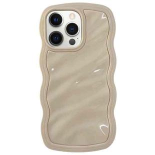 For iPhone 12 Pro Solid Color Waves PC Hybrid TPU Phone Case(Beige)