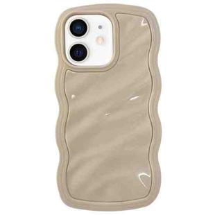 For iPhone 11 Solid Color Waves PC Hybrid TPU Phone Case(Beige)
