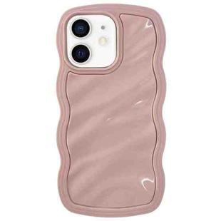 For iPhone 11 Solid Color Waves PC Hybrid TPU Phone Case(Pink)