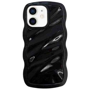 For iPhone 11 Solid Color Waves PC Hybrid TPU Phone Case(Black)