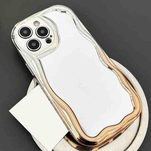 For iPhone 15 Pro Max Gradient Wave Mirror TPU Phone Case(Gold)