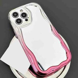 For iPhone 15 Pro Max Gradient Wave Mirror TPU Phone Case(Rose Red)