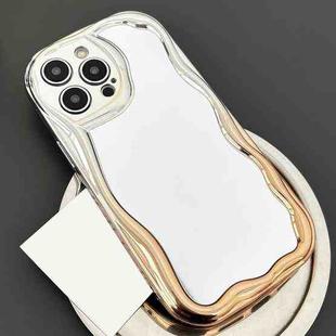 For iPhone 15 Pro Gradient Wave Mirror TPU Phone Case(Gold)