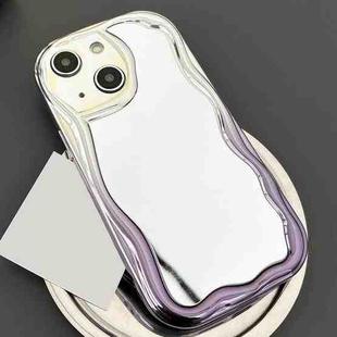 For iPhone 15 Plus Gradient Wave Mirror TPU Phone Case(Blue Purple)