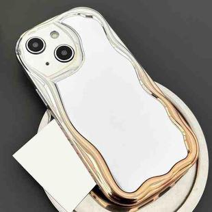 For iPhone 14 Plus Gradient Wave Mirror TPU Phone Case(Gold)