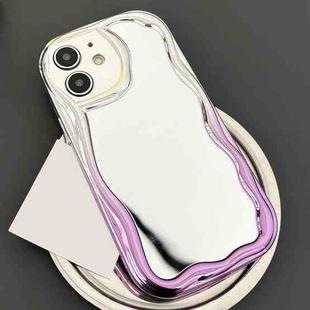 For iPhone 12 Gradient Wave Mirror TPU Phone Case(Light Purple)