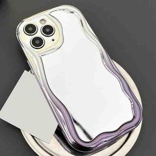 For iPhone 11 Pro Gradient Wave Mirror TPU Phone Case(Blue Purple)