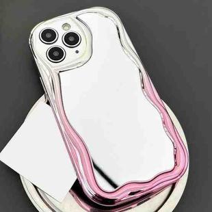 For iPhone 11 Pro Gradient Wave Mirror TPU Phone Case(Pink)