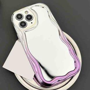 For iPhone 11 Pro Gradient Wave Mirror TPU Phone Case(Light Purple)