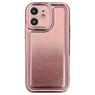 For iPhone 12 Electroplating Frosted TPU Phone Case(Rose Gold)